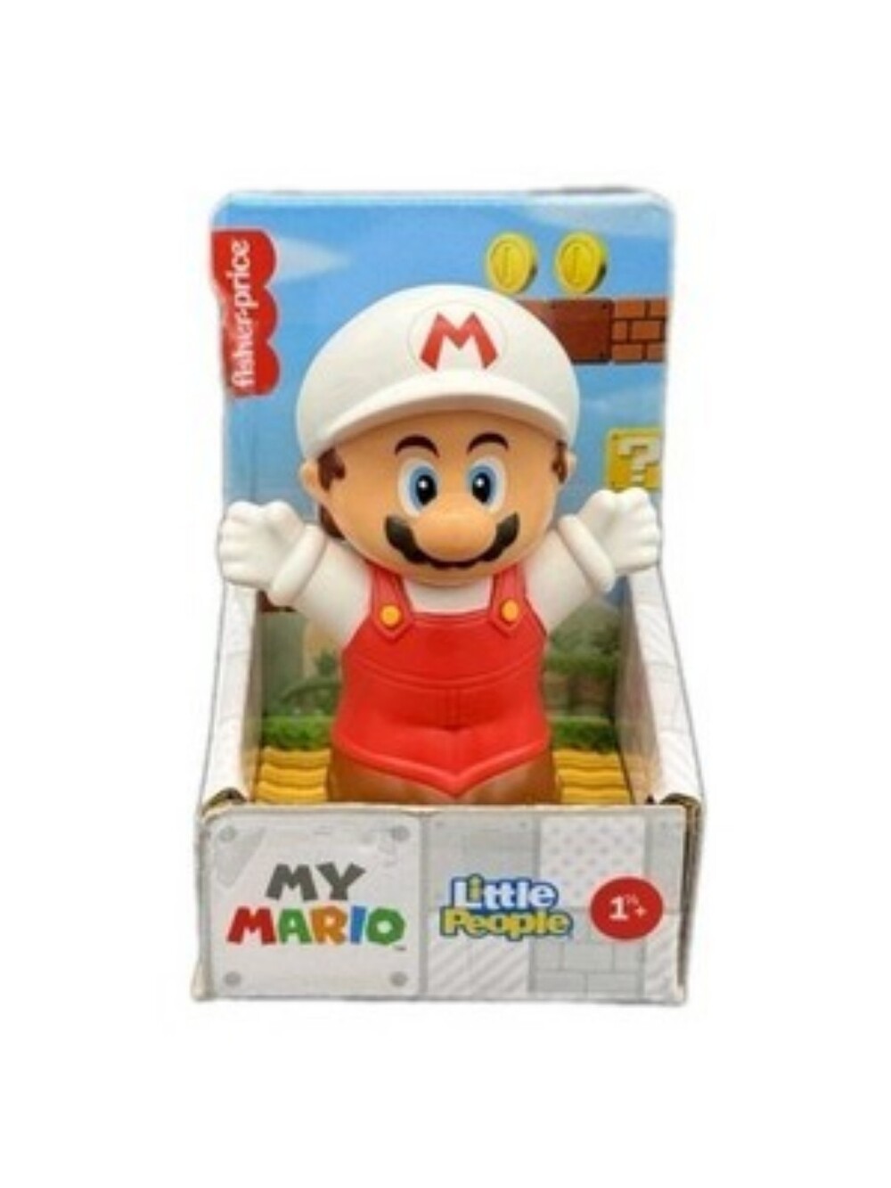RARE Fisher-Price Little People Fire Mario White Suit Figure NEW